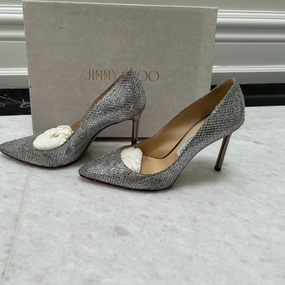 Jimmy Choo Silver Stiletto Heels for Special Occasions